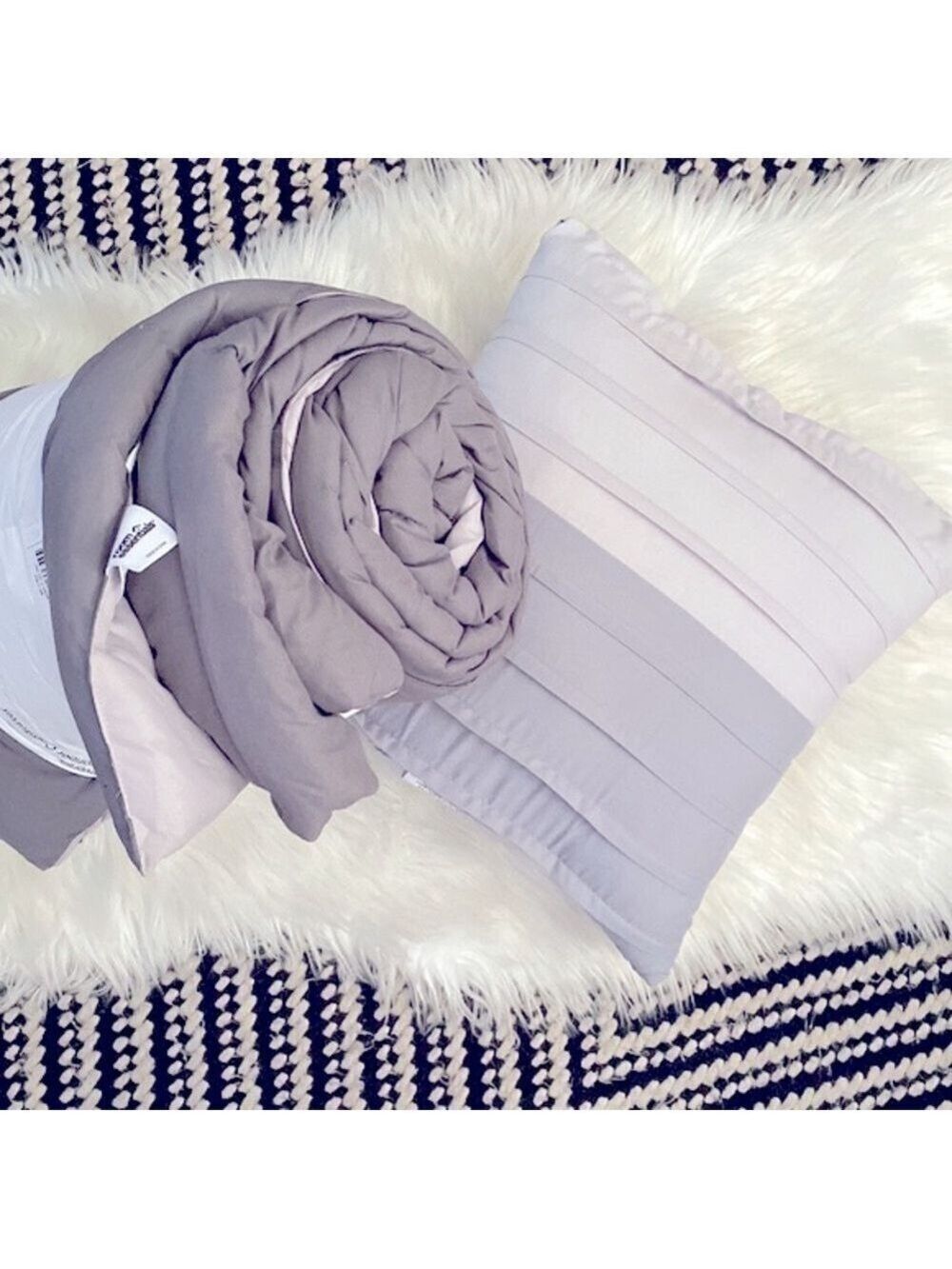 NWT Room essentials gray on gray comforter & throw pillow